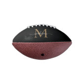 Chic Black Gold Monogram Girly Feminine Script Football (Gedreht 270)