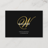 Chic Black & Gold Monogram QR Code Visitenkarte (Vorderseite)