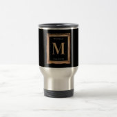 Chic Black & Gold Monogram Reisebecher (Mittel)