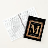 Chic Black & Gold Monogram Rezepte Cookbook Notizblock (Innenseite)