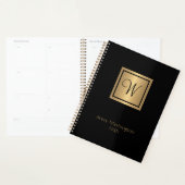 Chic Black & Gold Name/Initial Monogram Day Planer (Anzeige)
