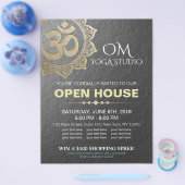 Chic Black Gold OM Mandala YOGA Studio Open House Flyer (Einzeln)