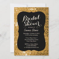 Chic Black & Gold Paillettes Brautparty