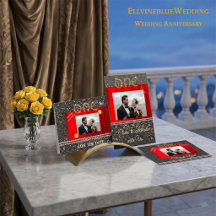 Chic Black Gold & Pearls 1. Hochzeitstag