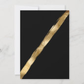 Chic Black Gold Pinselstrich Stripe Border Wedding Einladung (Rückseite)