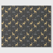 Chic Black Gold Rentier Frohe Weihnachten Geschenkpapier (Flach)