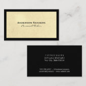 Chic Black Gold Textur | Einfach Visitenkarte (Vorne/Hinten)