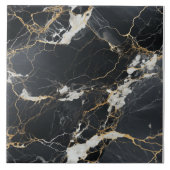 Chic Black & Gold Vein Marbella Tile Fliese (Vorderseite)