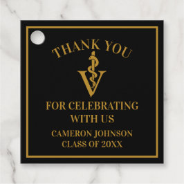 Chic Black Gold Veterinary School Graduation Party Geschenkanhänger