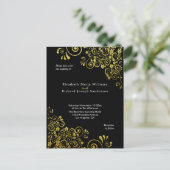Chic Black Gold Wedding Einladung UAWG l Website Postkarte (Stehend Vorderseite)