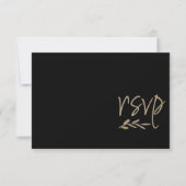 Chic Black & Gold Wedding RSVP Karte (Vorderseite)