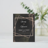 Chic Black & Gold Wedding Stilvolle Einladung (Stehend Vorderseite)