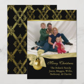Chic Black & Gold Weihnachtskarte Feiertagskarte (Vorne/Hinten)