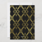 Chic Black & Gold Weihnachtskarte Feiertagskarte (Rückseite)