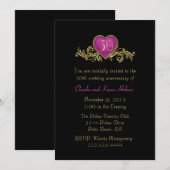 Chic Black Golden Wedding Jubiläum Einladung (Vorne/Hinten)