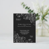 Chic black Gray Wedding Invitation RSVP l Website Postkarte (Stehend Vorderseite)