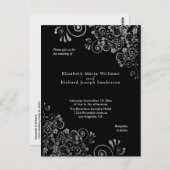 Chic black Gray Wedding Invitation RSVP l Website Postkarte (Vorne/Hinten)