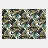 Chic Black Green Aquamarin Blue Circles Art Patter Geschenkpapier Set (Vorderseite 3)