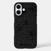 chic black grey coquette bows monogram Case-Mate iPhone hülle (Rückseite)