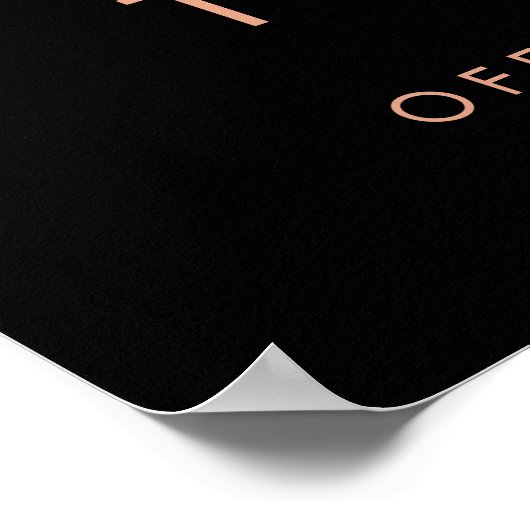 Chic Black Hair Salon Barber Copper Vorschlag Poster (Ecke)