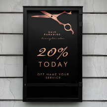 Chic Black Hair Salon Barber Copper Vorschlag