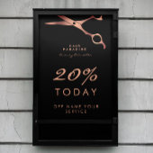 Chic Black Hair Salon Barber Copper Vorschlag Poster