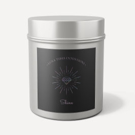 Chic Black Holographic Intention Candles Label Quadratischer Aufkleber