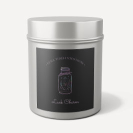 Chic Black Holographic Intention Candles Label Quadratischer Aufkleber