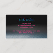 Chic Black Hot Pink Blue Tropfens Visitenkarte (Rückseite)