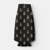 Chic Black Imitate Gold Ananas Muster Flaschenkühler (Vorderseite)