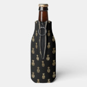 Chic Black Imitate Gold Ananas Muster Flaschenkühler (Flasche Rückseite)