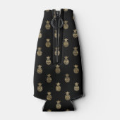 Chic Black Imitate Gold Ananas Muster Flaschenkühler (Rückseite)