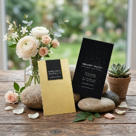Chic Black & Imitate Gold Foil Hochzeitsplaner Visitenkarte