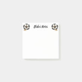 Chic Black Imitats Gold Floral Name Post-it Klebezettel (Vorderseite)