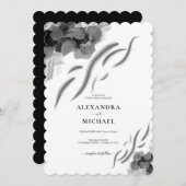 Chic Black Iris Blume Hochzeit Einladung (Vorne/Hinten)