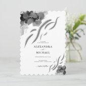 Chic Black Iris Blume Hochzeit Einladung (Stehend Vorderseite)