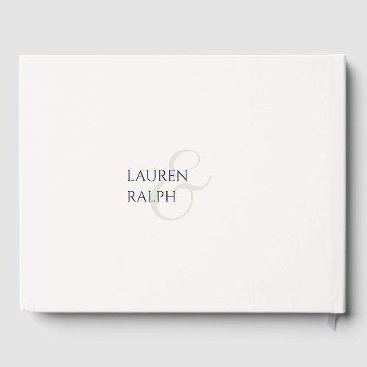 Chic Black & Ivory Couple Monogram Gästebuch (Rückseite)