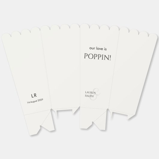 Chic Black & Ivory Couple Monogram Popcorn Geschenkschachtel (Ungeklappt)