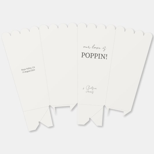 Chic Black & Ivory Couple Monogram Popcorn Geschenkschachtel (Ungeklappt)