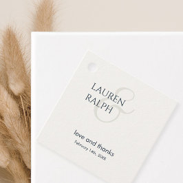 Chic Black & Ivory Couple Monogram Vielen Dank Geschenkanhänger