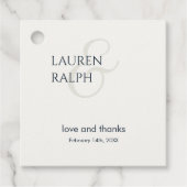 Chic Black & Ivory Couple Monogram Vielen Dank Geschenkanhänger (Vorderseite)