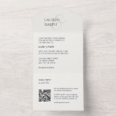 Chic Black & Ivory Monogram Initials All In One Einladung (Innen Boden)