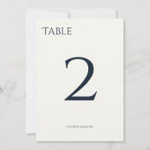 Chic Black & Ivory Tischnummer (Vorderseite)