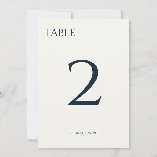 Chic Black & Ivory Tischnummer (Vorderseite)