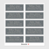 Chic Black Ivory Wedding Guest Address Labels (Blatt)