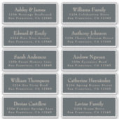 Chic Black Ivory Wedding Guest Address Labels (Vorderseite)