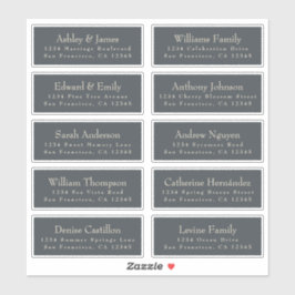 Chic Black Ivory Wedding Guest Address Labels