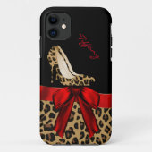 Chic Black & Jaguar Print Case-Mate iPhone Hülle (Rückseite)