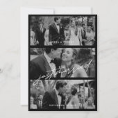 Chic Black Just Married Wedements Card (Vorderseite)