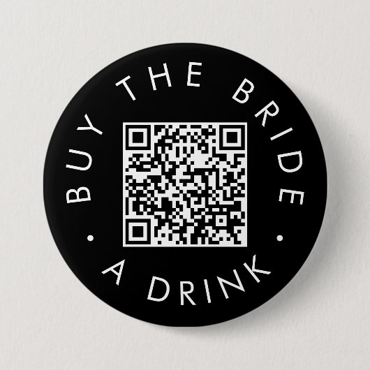 Chic Black kauft die Braut einen Drink QR Code Button (Vorderseite)